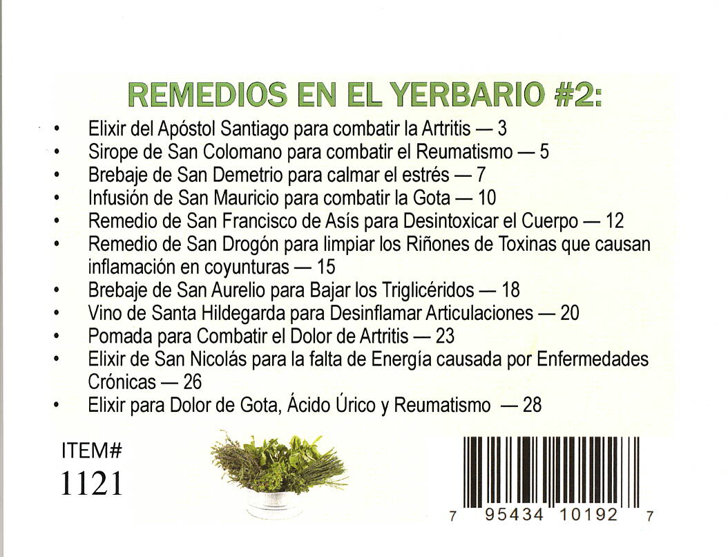 Yerbario Artritis y Reumatismo, por Sylvia Carlock
