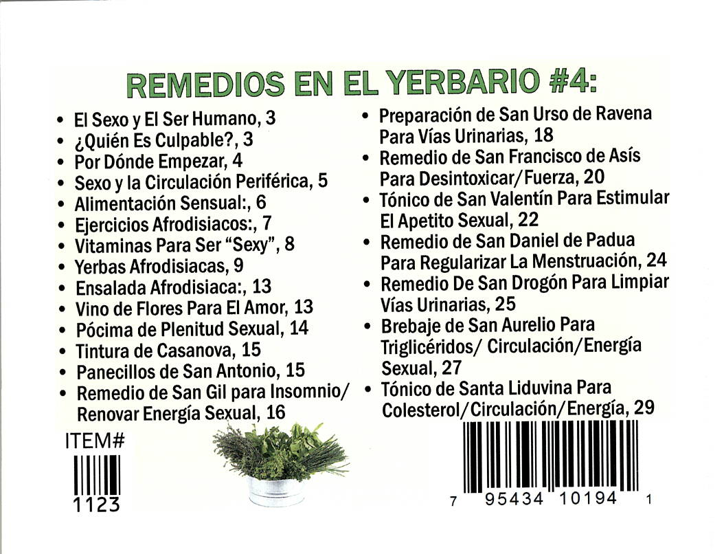Yerbario Problemas de Disfunción Eréctil y Frigidez Femenina